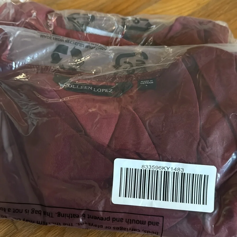 Colleen Lopez Red Large Cowl Neck Mesh Tank Top Sleeveless - Picture 2 of 2